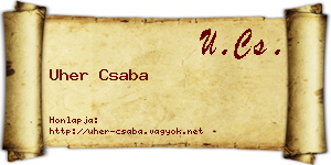 Uher Csaba névjegykártya