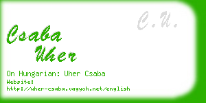 csaba uher business card